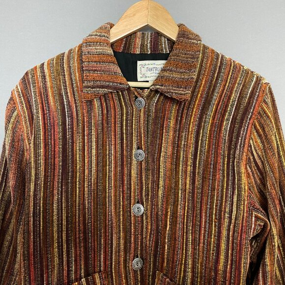 Vintage Tantrums Jacket Textured Stripe Button-Up Women Size Small Eclectic Boho - Picture 3 of 13